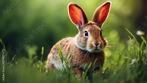 Rabbit in the Grass HD 8K Wallpaper Stock Photographic, High-Definition 8K Wallpaper of Rabbit in the Grass Stock Photo, Stunning 8K HD Rabbit in the Grass Stock Photographic Wallpaper, Ultra HD 8K 
