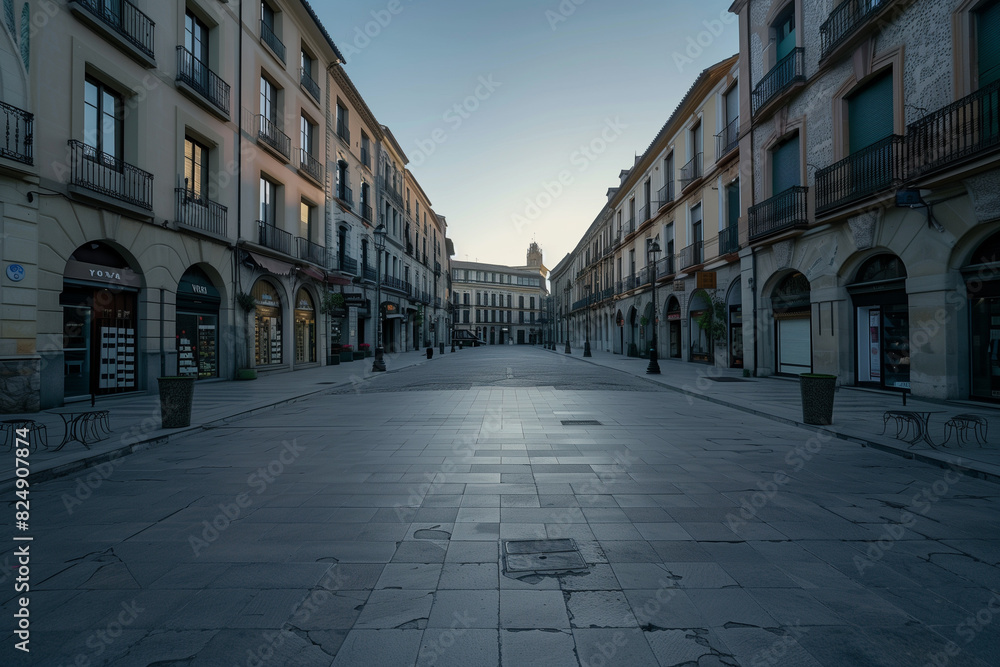 Serene Early Morning at Plaza Consistorial: Waiting for San Fermín Festival