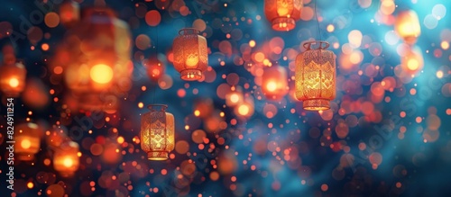 Dreamy Lantern Festival A Night Sky Illuminated by Floating Lanterns photo