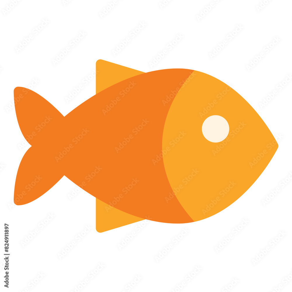 Fish Icon in Flat Style Fish Icon in Flat Style