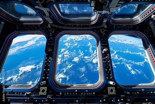 Earth View From Inside Space Station