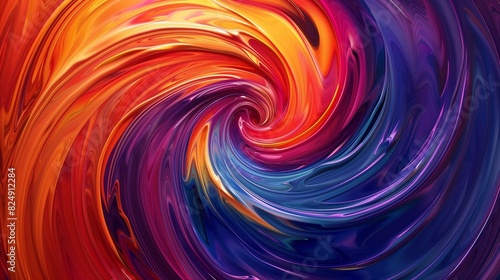 Captivating swirls of vibrant paint in a mesmerizing dance, each color effortlessly blending into the next in a harmonious flow.