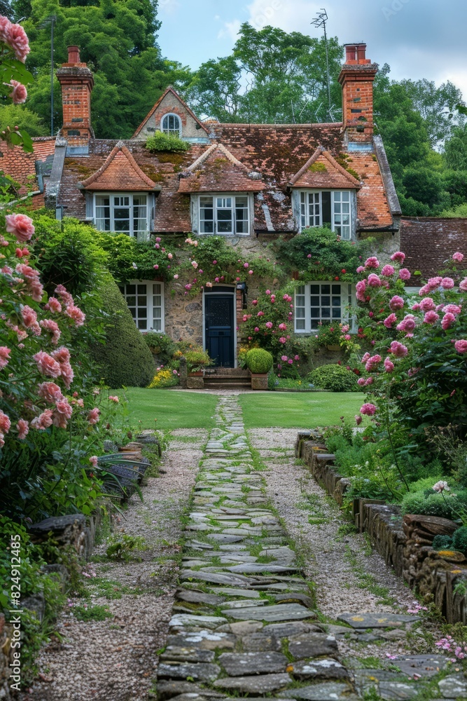 Charming Stone Cottage with a Rose Garden