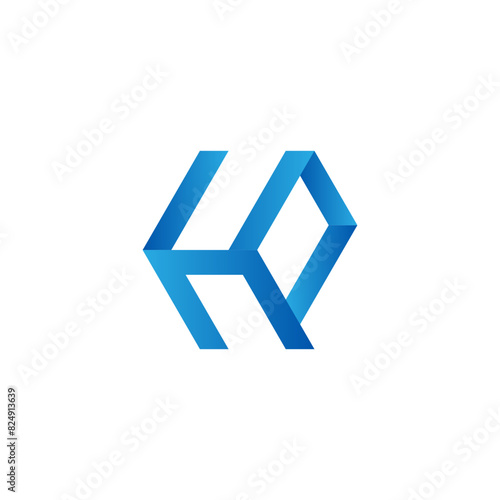 initial letter HP logo vector