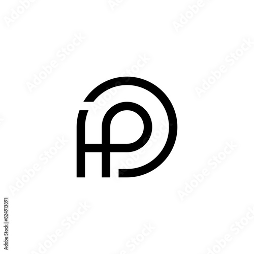 initial letter HP logo vector
