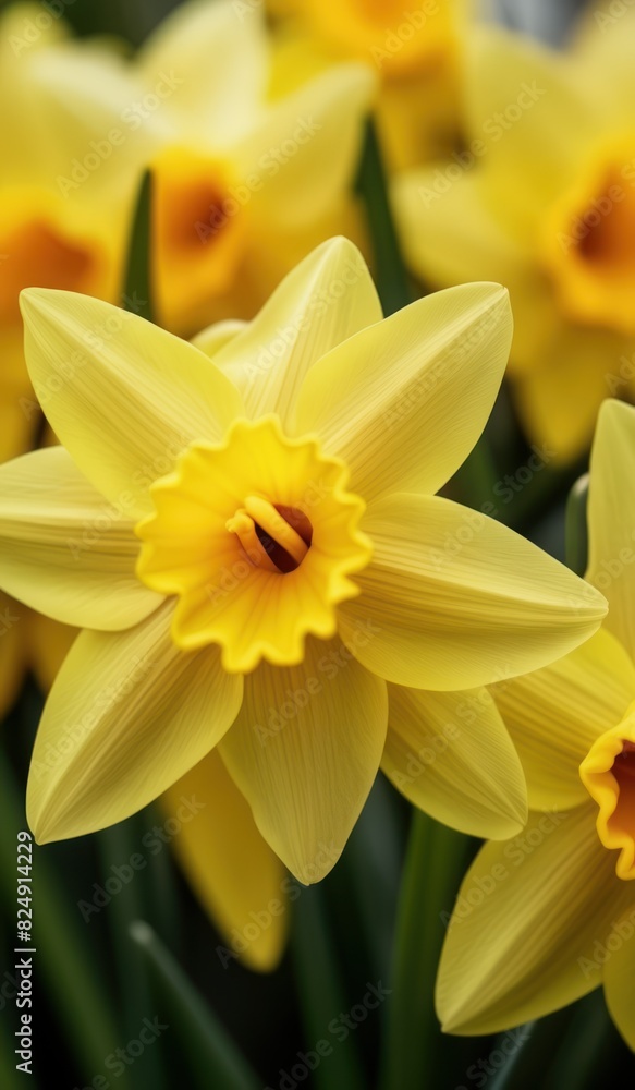 Spring Radiance Close-up Background of Yellow Daffodil Flowers Spring Radiance Close-up Background of Yellow Daffodil Flowers