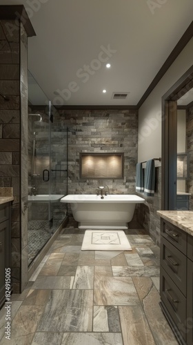 Ensuite bathroom with large soaking tub and separate shower