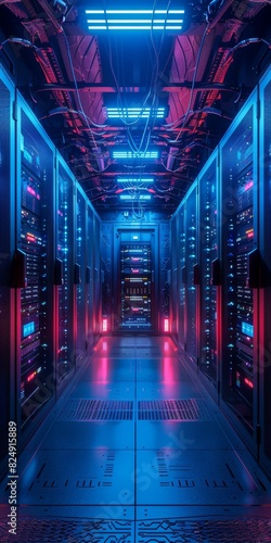 Futuristic Sci-Fi Server Room photo