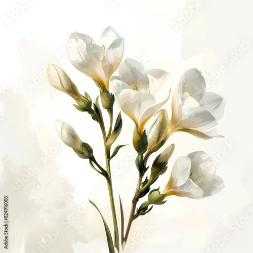 White Lily flower bouquet isolated on transparent background