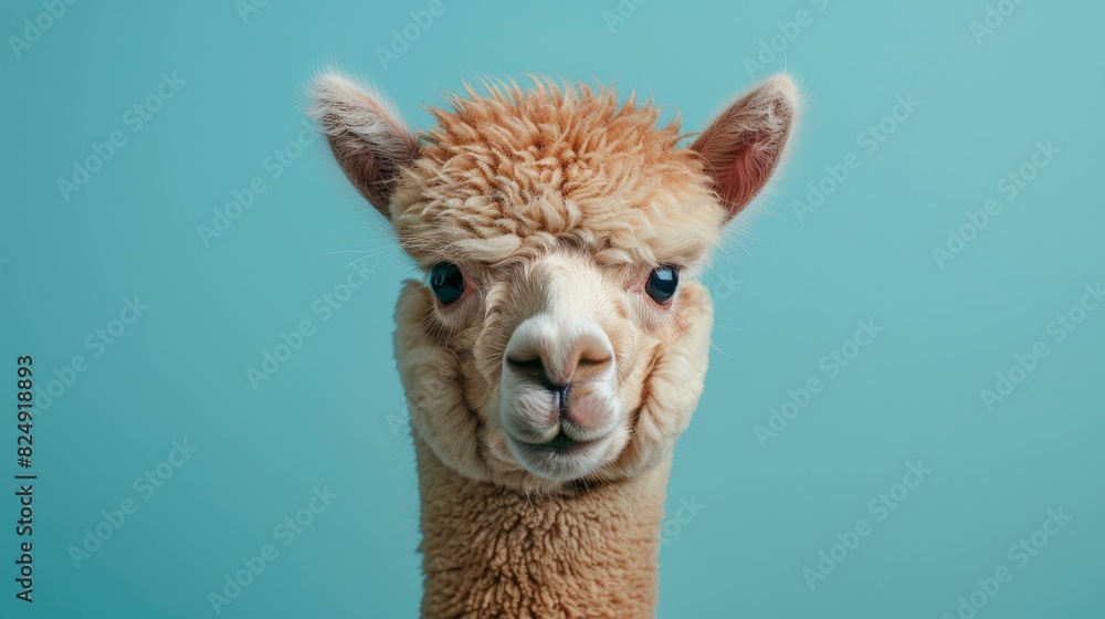 Funny Fluffy Llama or Alpaca Portrait