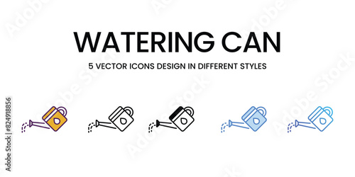 Watering Can icons vector set stock illustration.