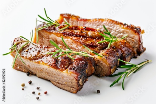 Meat pork on a white background - generative ai