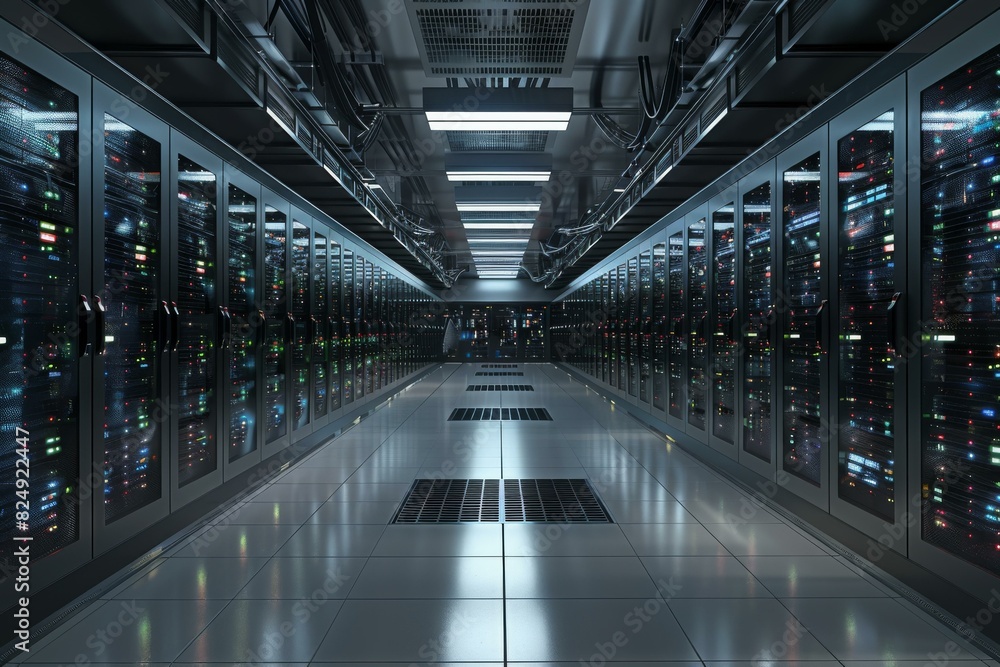 Ict Server Room Racks Server room with rows of server racks Stock Illustration | Adobe Stock
