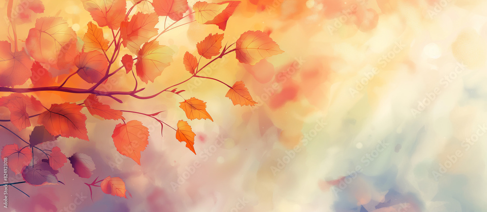 背景に最適な秋の水彩画