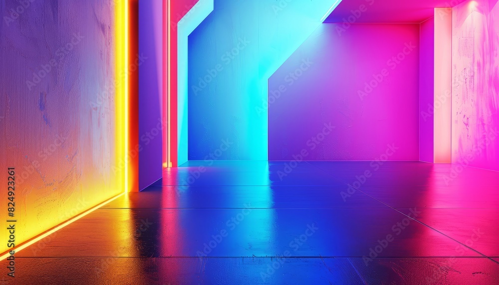 Vibrant Abstract Architectural Interiors: Illuminated Corners AR 7:4 Vibrant Abstract Architectural Interiors: Illuminated Corners AR 7:4