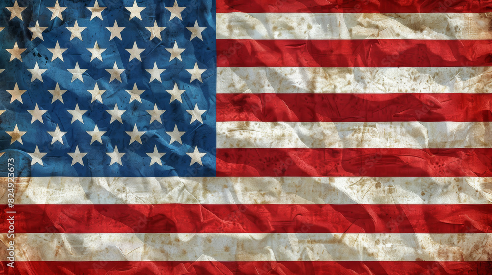 American flag displayed on a sheet of paper, poster, copy space American flag displayed on a sheet of paper, poster, copy space