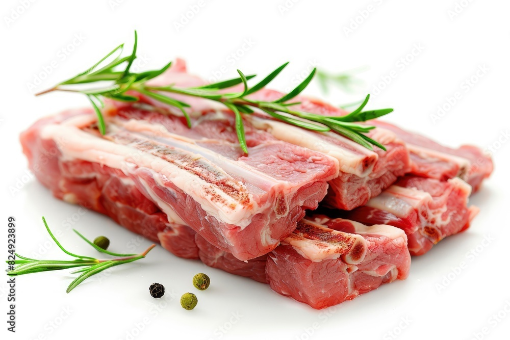 Meat pork on a white background - generative ai Meat pork on a white background - generative ai