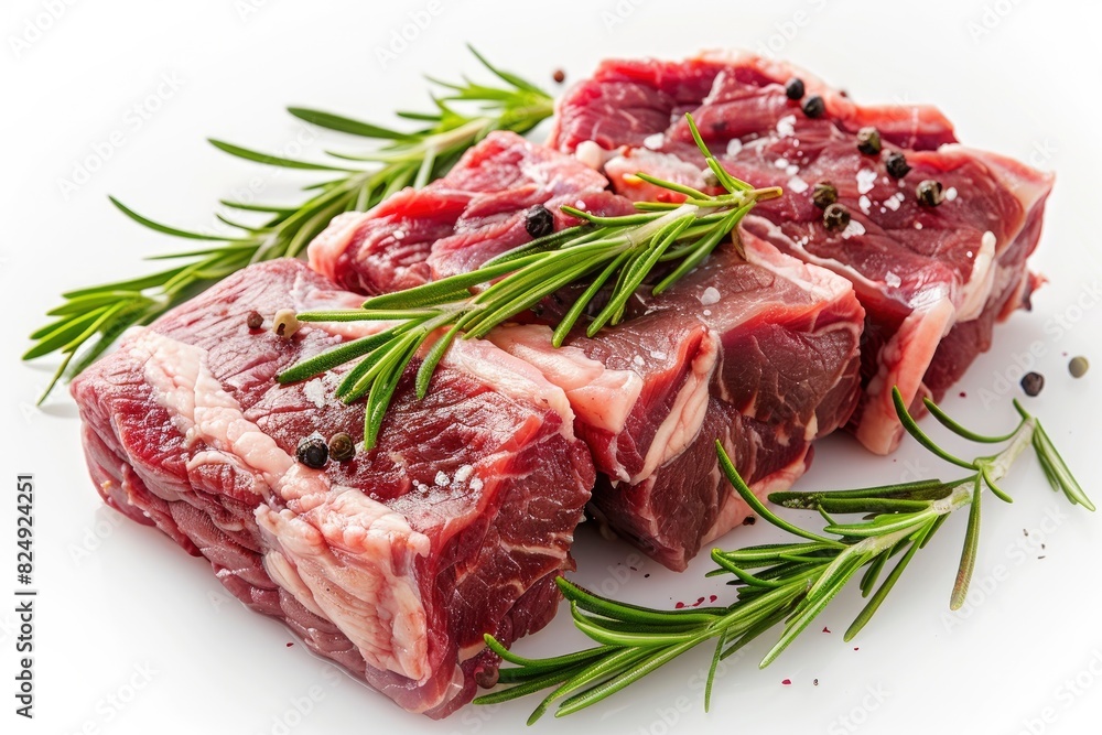 Meat pork on a white background - generative ai Meat pork on a white background - generative ai