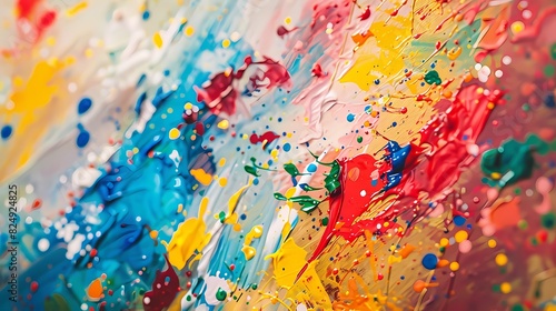 Dynamic backdrop adorned with an array of colorful paint splatters