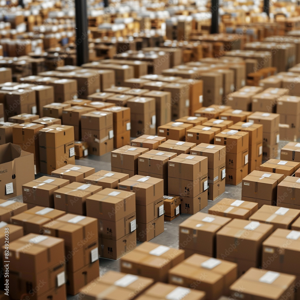 Warehouse full of parcel boxes Warehouse full of parcel boxes