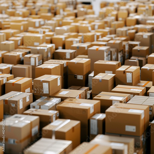 Warehouse full of parcel boxes