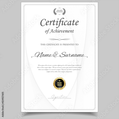 Certificate or diploma retro design template vector illustration 