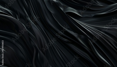 Layers of Darkness  Exploring Abstract Black Drapery Cloth and Grooved Patterns