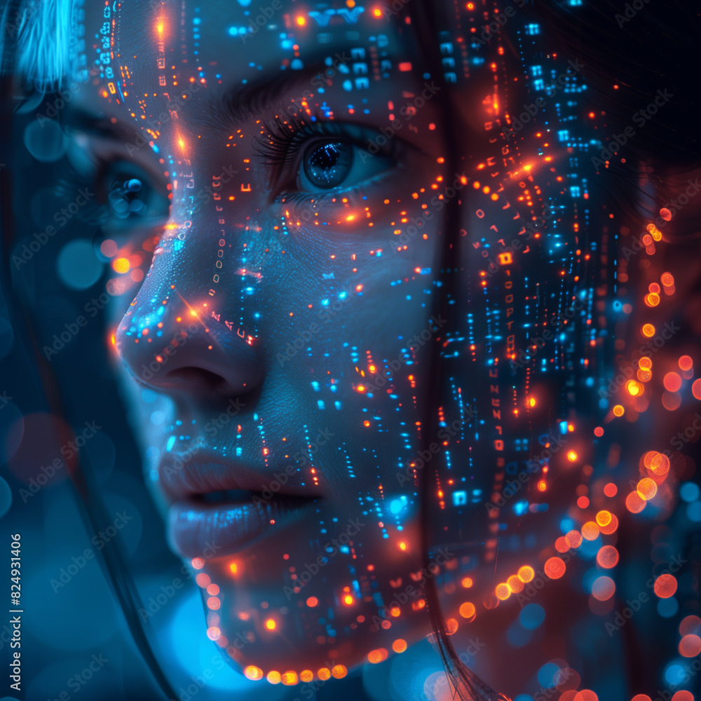Face recognition and biometric verification interface. Face recognition and biometric verification interface.