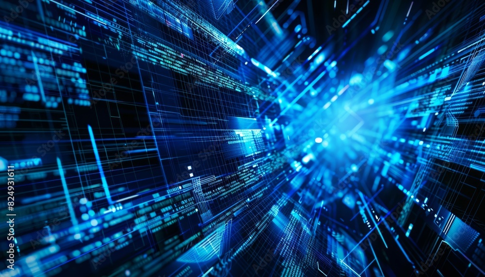 Global Business Tech: Abstract Blue Background AR 7:4 Global Business Tech: Abstract Blue Background AR 7:4