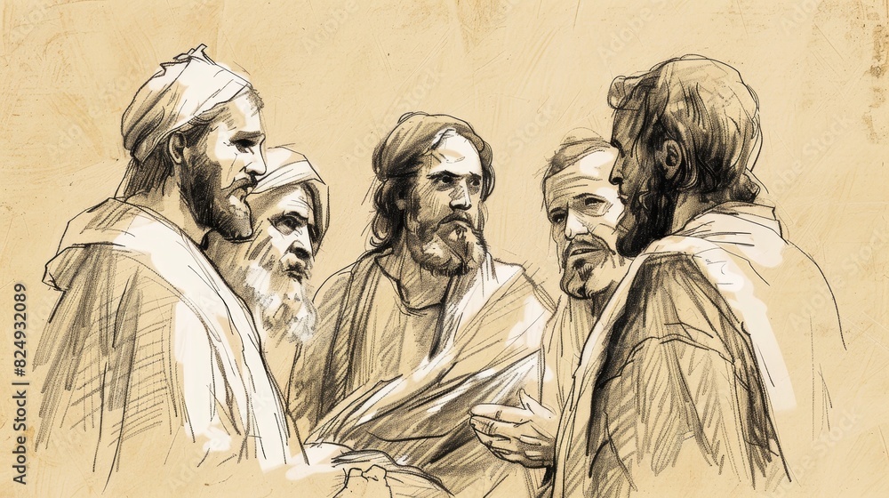 Fototapeta premium Biblical Illustration of Jesus' Parable of the Unforgiving Servant, Ideal for article