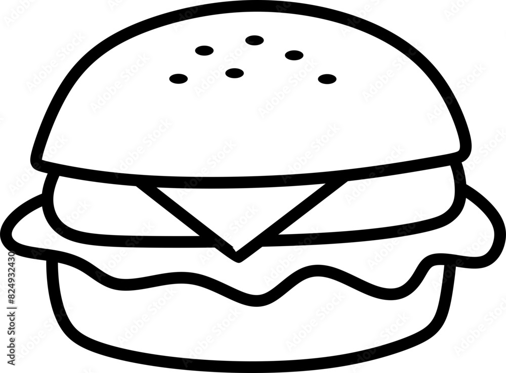 Monoline Hamburger Icon Element Monoline Hamburger Icon Element