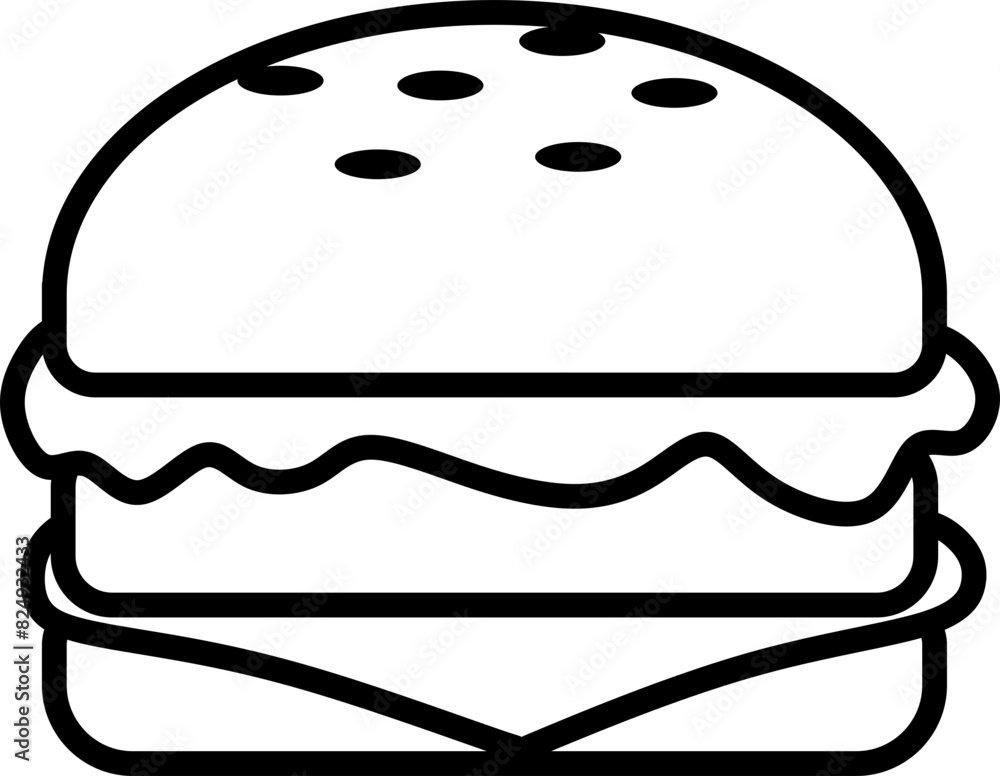 Monoline Hamburger Icon Element Monoline Hamburger Icon Element