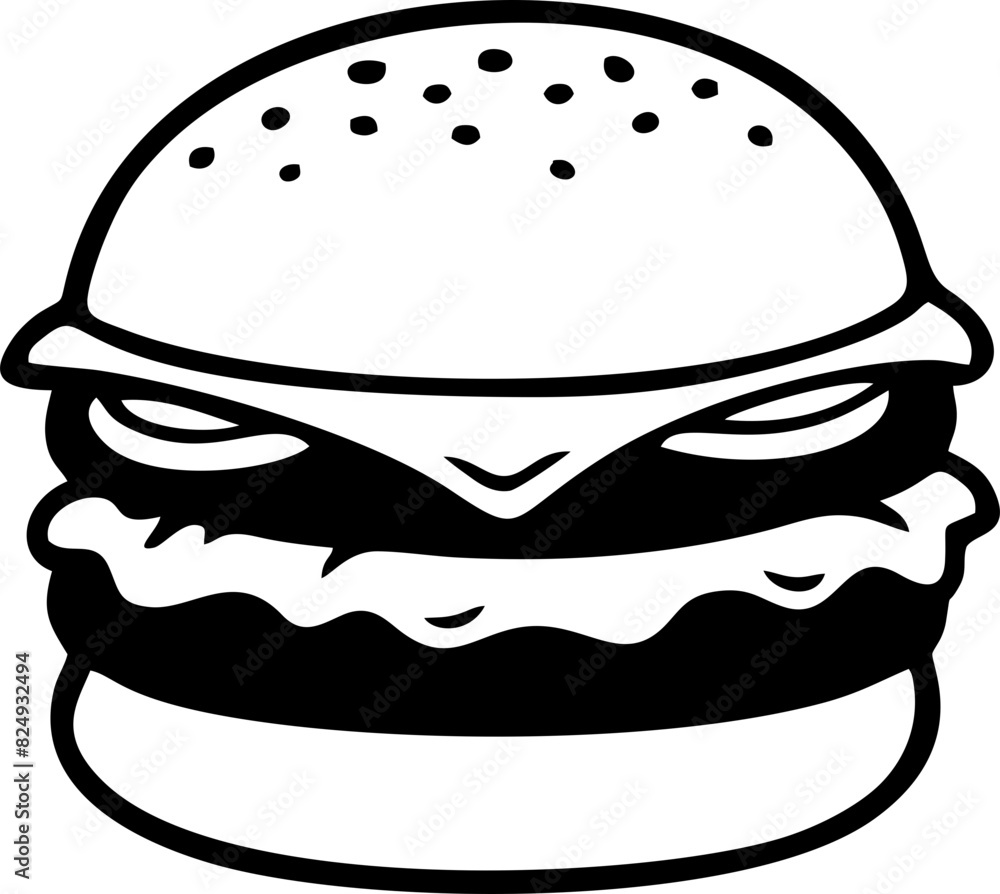 Monoline Hamburger Icon Element Monoline Hamburger Icon Element