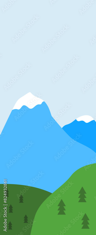 Mountain Illustration Card Element Mountain Illustration Card Element