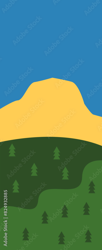 Mountain Illustration Card Element