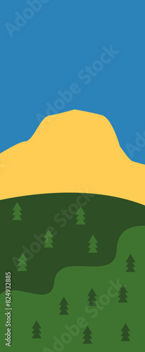 Mountain Illustration Card Element