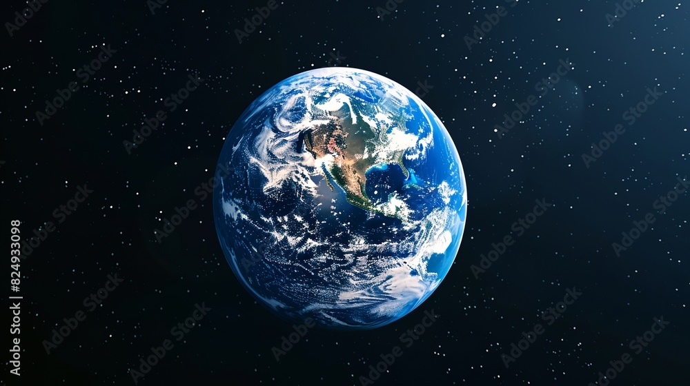 Fototapeta premium a blue earth with stars in the background