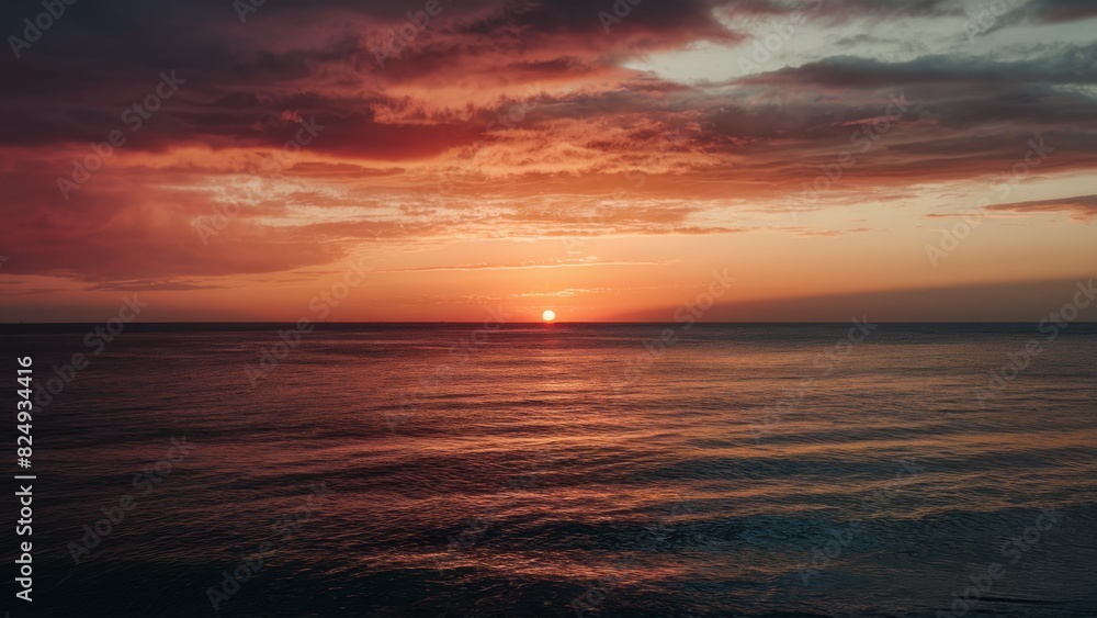 Evening Elegance Sunset Over the Sea in Subdued Tones Evening Elegance Sunset Over the Sea in Subdued Tones