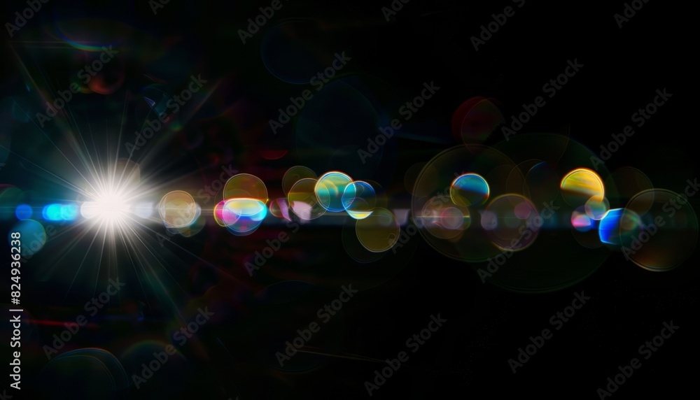 Vibrant Spectrum: A Mesmerizing Display of Blurred Bokeh on a Dark Canvas