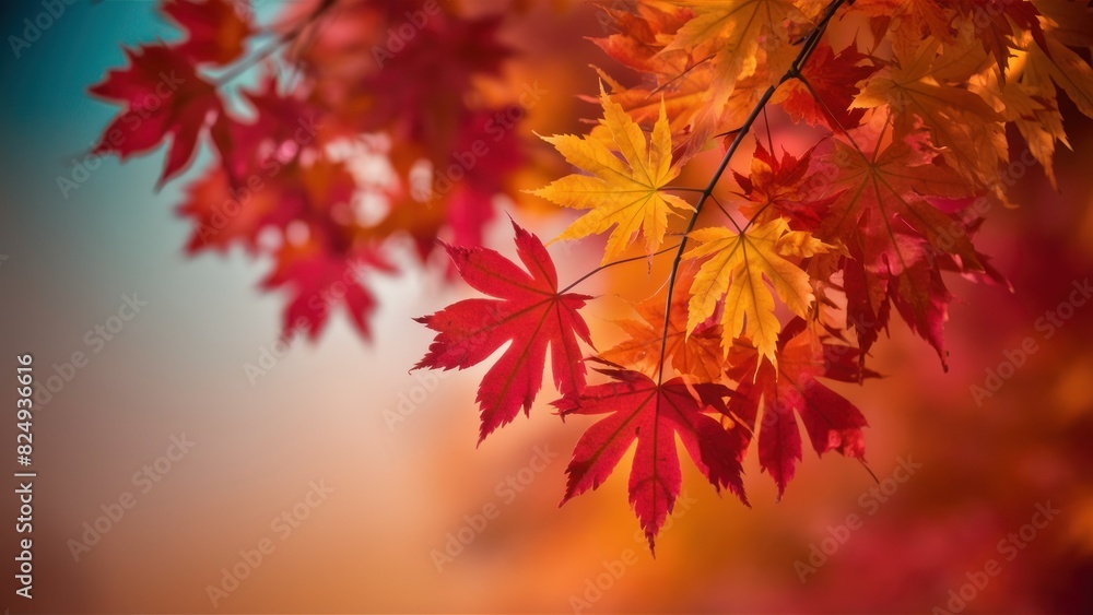 Colorful Autumn Gradient Maple Leaves Background Colorful Autumn Gradient Maple Leaves Background