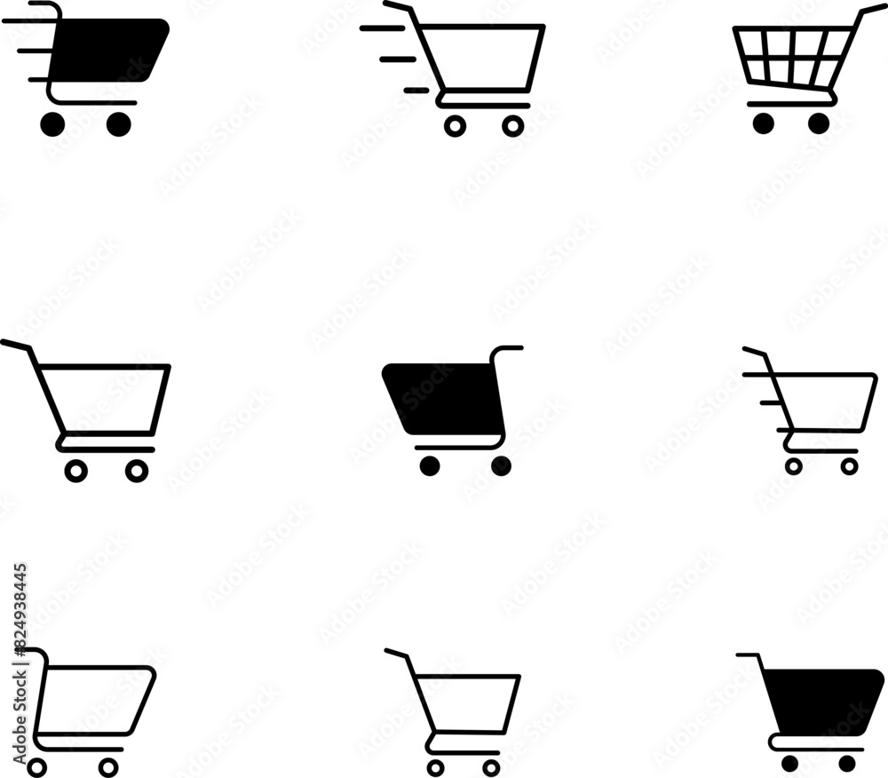 Shopping Cart Icon Vector. Shopping cart illustration for web, mobile apps. Shopping cart trolley icon vector isolated on white background Shopping Cart Icon Vector. Shopping cart illustration for web, mobile apps. Shopping cart trolley icon vector isolated on white background