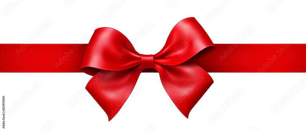 Red ribbon bow cut out transparent isolated on white background PNG file Red ribbon bow cut out transparent isolated on white background PNG file