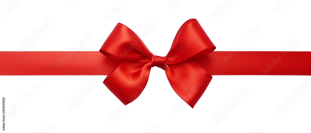 Red ribbon bow cut out transparent isolated on white background PNG file Red ribbon bow cut out transparent isolated on white background PNG file