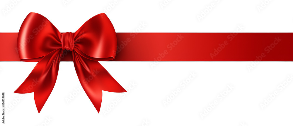 Red ribbon bow cut out transparent isolated on white background PNG file Red ribbon bow cut out transparent isolated on white background PNG file