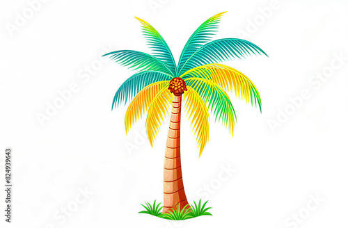 Creative Summertime Background with Continuous Line Palm Tree. Cool vacation illustration for Your business