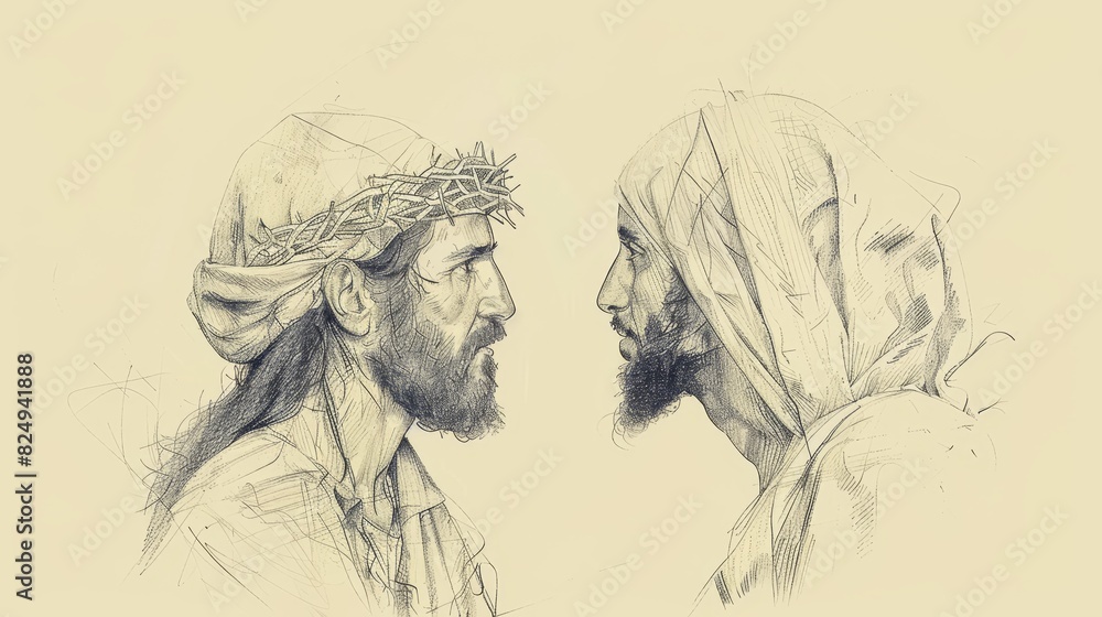 Jesus' Encounter with the Man with the Withered Hand, Biblical Illustration Highlighting Divine Healing and Grace Jesus' Encounter with the Man with the Withered Hand, Biblical Illustration Highlighting Divine Healing and Grace