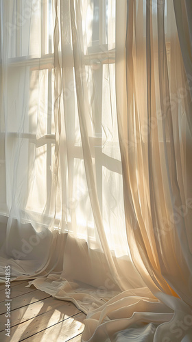 Soft Morning Light Gently Illuminating a Serene Room  