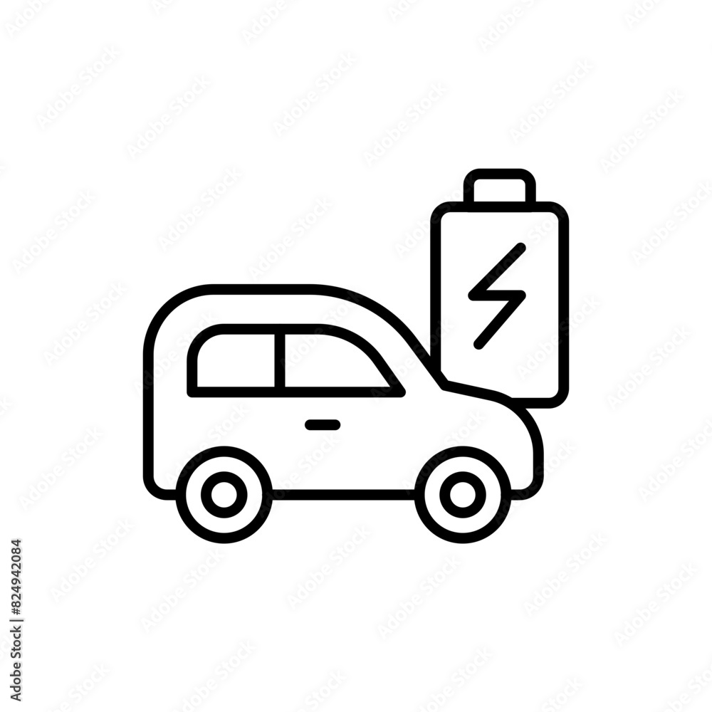 Electric car outline icons, minimalist vector illustration ,simple transparent graphic element .Isolated on white background Electric car outline icons, minimalist vector illustration ,simple transparent graphic element .Isolated on white background
