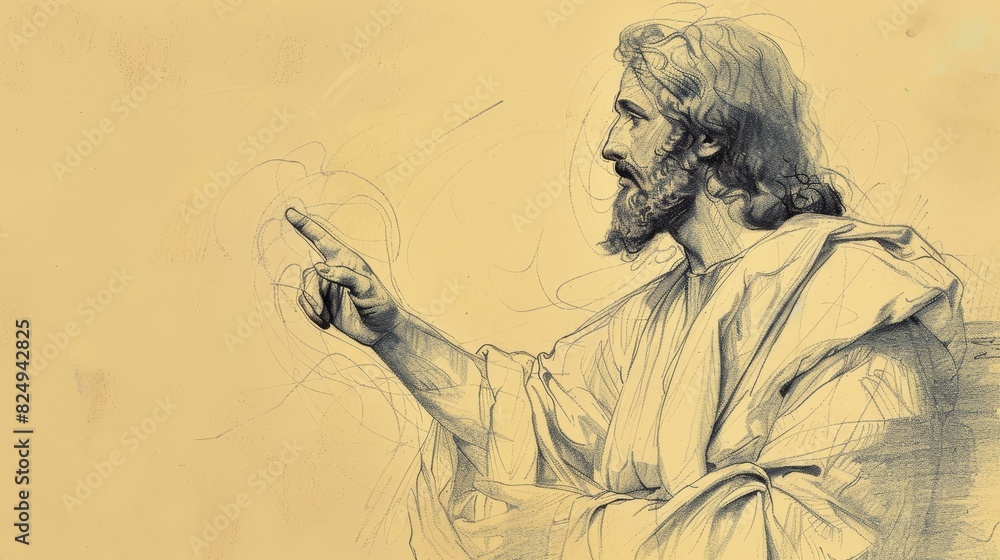 Fototapeta premium Jesus' Prophecy of His Death and Resurrection, Biblical Illustration of Redemption, Perfect for Religious Stock Photos