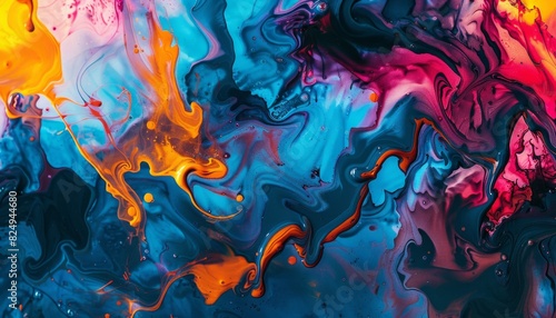 Fluid Dynamics: Exploring the Abstract Flow of Liquid Paints in a 7:4 Mix
